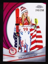Mikaela Shiffrin 2026 Topps Chrome USA Winter Olympics #5 Pink Refractor 240/250