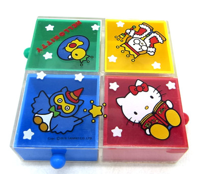 Sanrio Hello Kitty Schubladen Box ca. 8,5 x 8,5 cm 1978  vintage selten rar