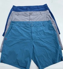 Rhone Men's Resort Blue  Gray Chino Shorts Stretch Pockets 100918 3 pairs