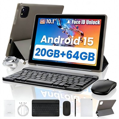 2026 Newest 10.1 inch Android 15 Tablet 20GB RAM + 64GB ROM Dual Camera WIFI 6