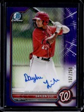 2022 Bowman Chrome Daylen Lile Prospect Auto Purple Refractor #/250 Nationals