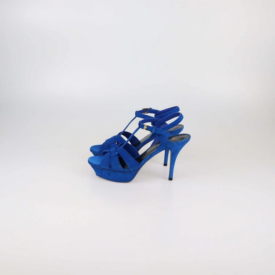 Sandalias de plataforma Saint Laurent Blue Tribute Foto 4 de 4