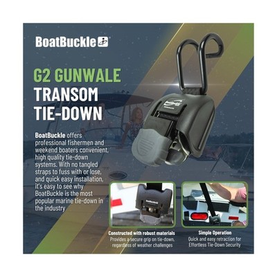 BoatBuckle (F14221EC) G2 Gunwale Transom Tie-Down 2 x 38 Inches