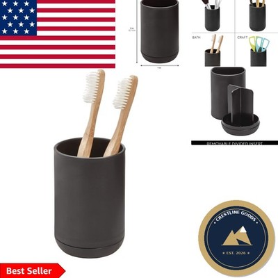 Modern Toothbrush Organizer - 3 Slots for Normal and Spin Brushes, Matte Finish