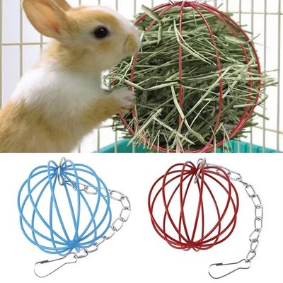 Stainless Steel Rabbit Grass Feeder Round Hanging Grass Ball  Pet Feeding