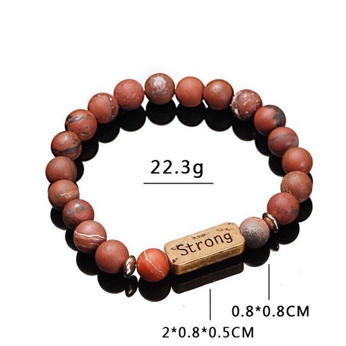 Fine Words Natural Stone Stretch Bracelets Letter Faith Love Hope Wisdow Strong - Picture 10 of 19