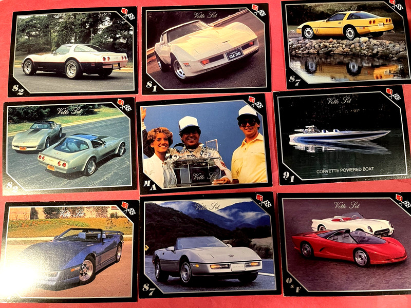 Lot of 9 Different Corvette Cards 1991 Dream Car Cards