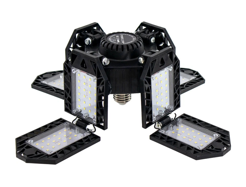 Garage Led Light Bulb 180W LED w/ 8 Adjustable Leaf Panels Garage Ceiling Light - Image 2 of 4