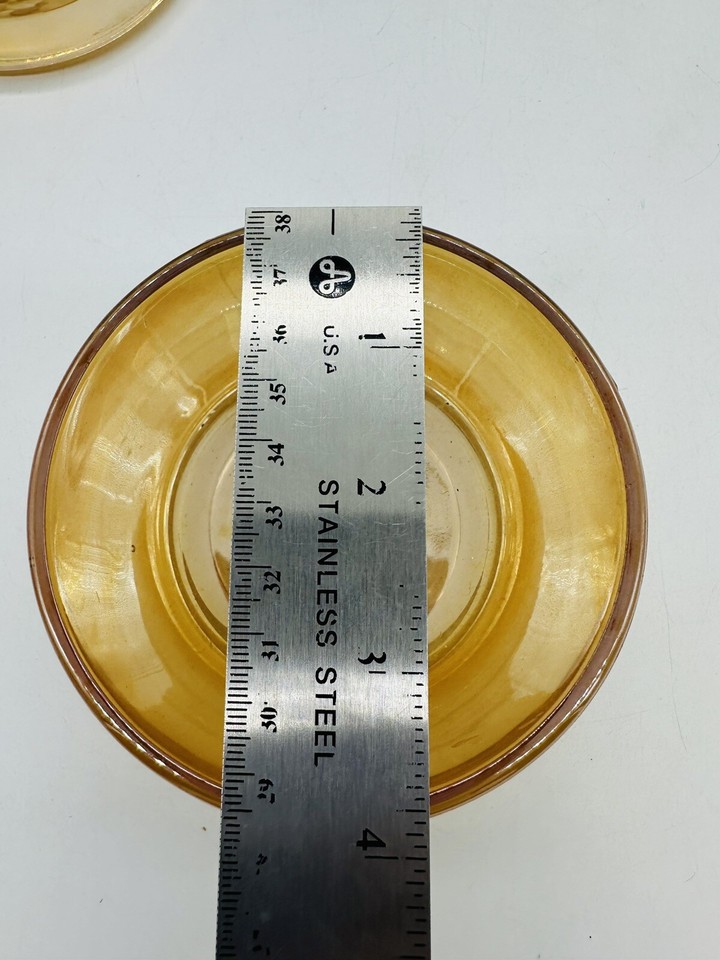 Vintage Marigold Iridescent Glass Poodle Dog Powder Jar