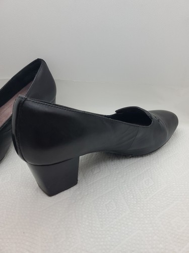 Clark's Womens Shoes Levee Delta Black Leather 7 1/2 - Picture 5 of 9