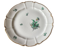 Nymphenburg Teller Kuchenteller Kupfergrün Malerei Camaieu Rokoko Ø20cm 1713