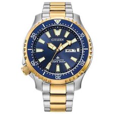 NEW CITIZEN MAN'S AUTOMATIC PROMASTER TWO TONE BLUE DIAL DIVE WATCH NY0154-51L