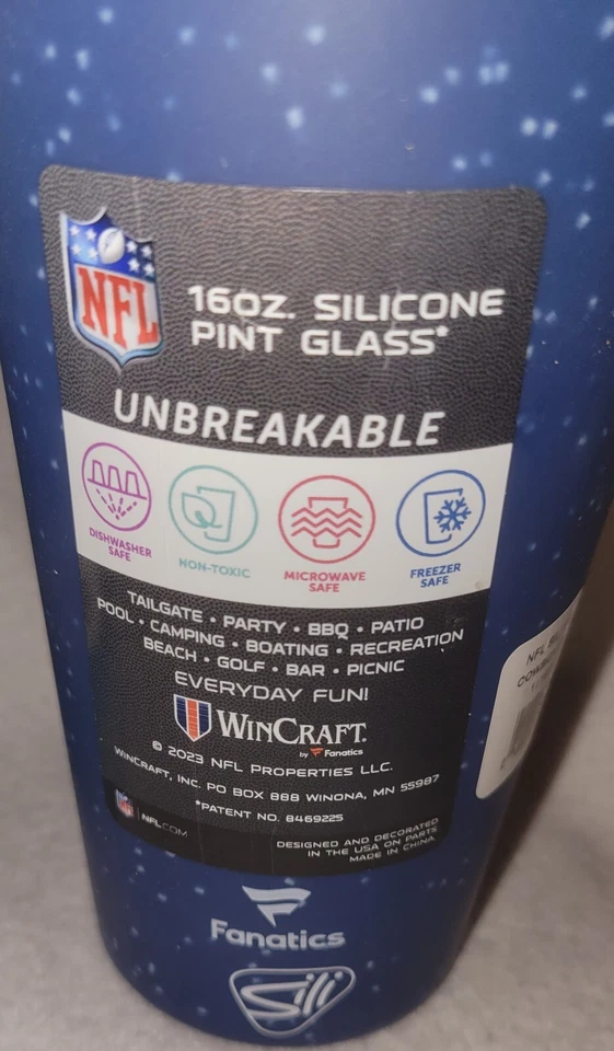 2 件达拉斯牛仔不可破坏杯 16 盎司硅胶品脱玻璃全新无盒 — 第 4/4 张图片