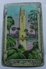  1 Single Vintage Swap Playing Card Beautiful BOK TOWER Tropical Birds & Palms
