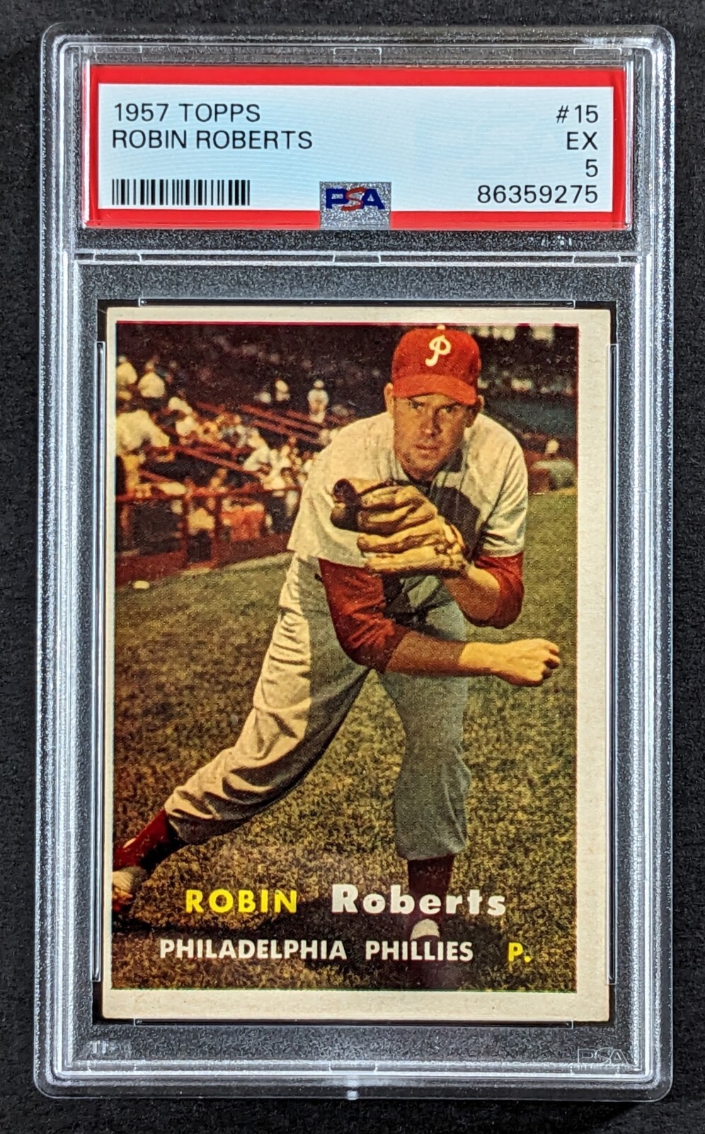 1957 Topps #15 Robin Roberts PSA EX 5