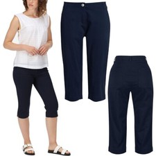 Womens Ladies Cropped 3/4 Capri Shorts Elasticated Summer Holiday Cotton Pants