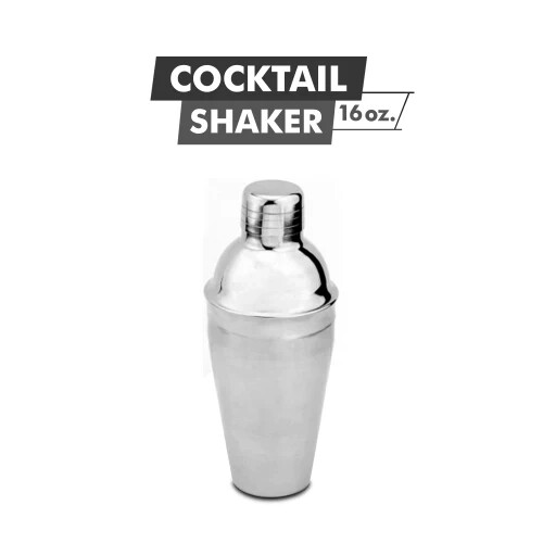 16 Oz. Stainless Steel Cocktail Shaker - three parts ^c - Picture 2 of 3