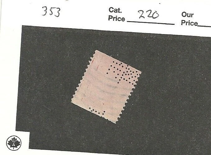 US Scott # 353, two cents red, Vertical coil, scv $220 - Image 2 of 2