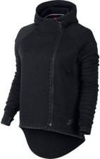 NIKE WOMEN'S TECH FLEECE CAPE HOODIE jacket 655765 010 Sz S EUC Retail - 110 nh