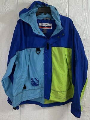 Men’s REGATTA Sport windbreaker Jacket Size LARGE hooded full zip (hh82) 