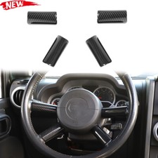 Interior Steering Wheel Cover Trim For 2007-10 Jeep Wrangler Jk Jku Carbon Fiber