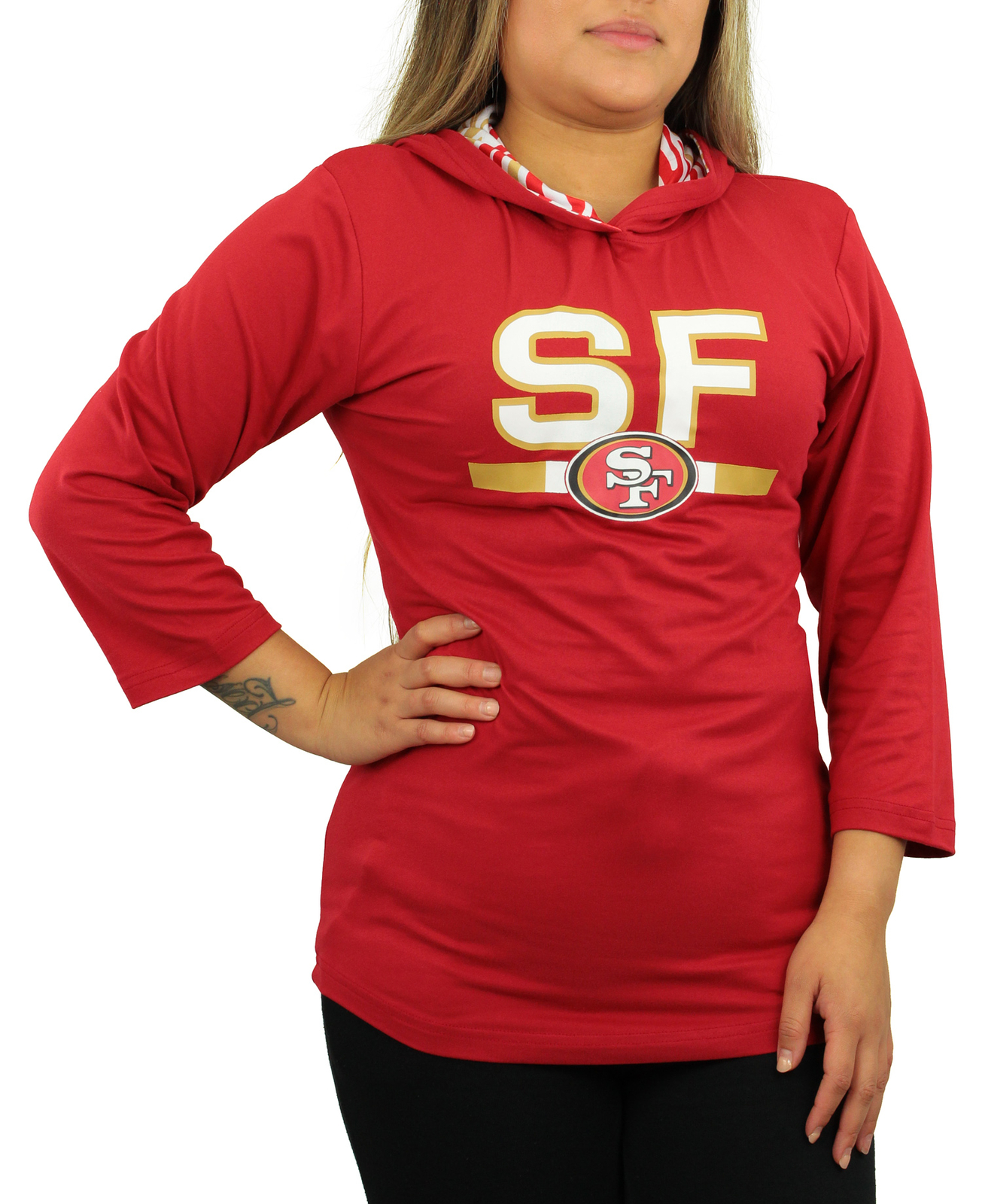 Легкий пуловер однотонного командного цвета Zubaz NFL Womens San Francisco 49ers