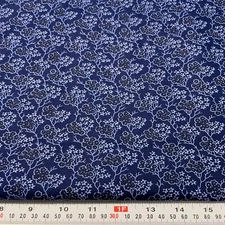 Vintage 2000 Cherry Blossoms P&B Textiles Blue Cotton Fabric Remnant 12" x 44"