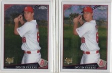 2009 Topps Chrome David Freese Rookie X-Fractor w/ *2* More Base Rookies