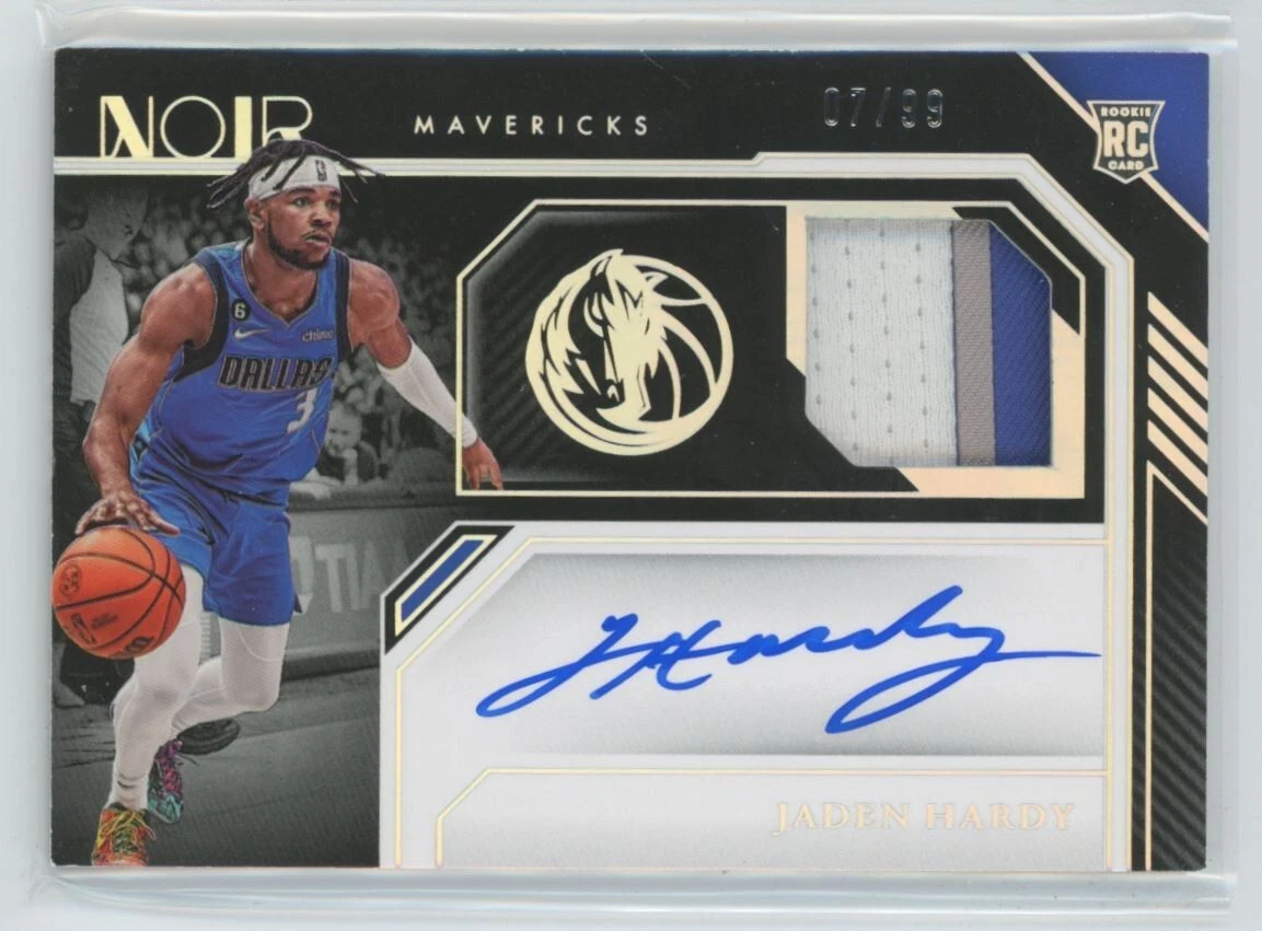 2022-23 Panini Noir Basketball Rookie Patch Auto Jaden Hardy 07/99 #369