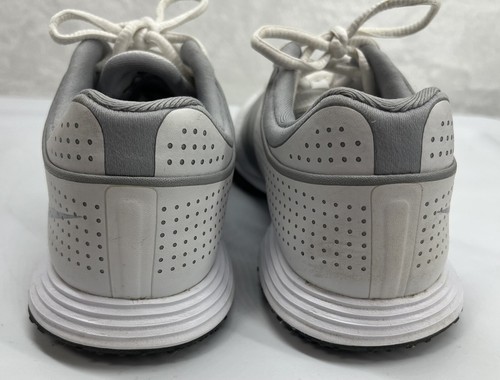 Womens NIKE Lunarlon Sz 5.5 Golf Light Spike Shoes Lace Up Sneakers White Silver - Picture 6 of 12