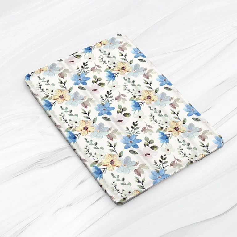 Yellow Blue Wildflowers Floral Case For iPad 10.2 Air 3 4 5 Pro 9.7 11 12.9 Mini - Image 3 of 4
