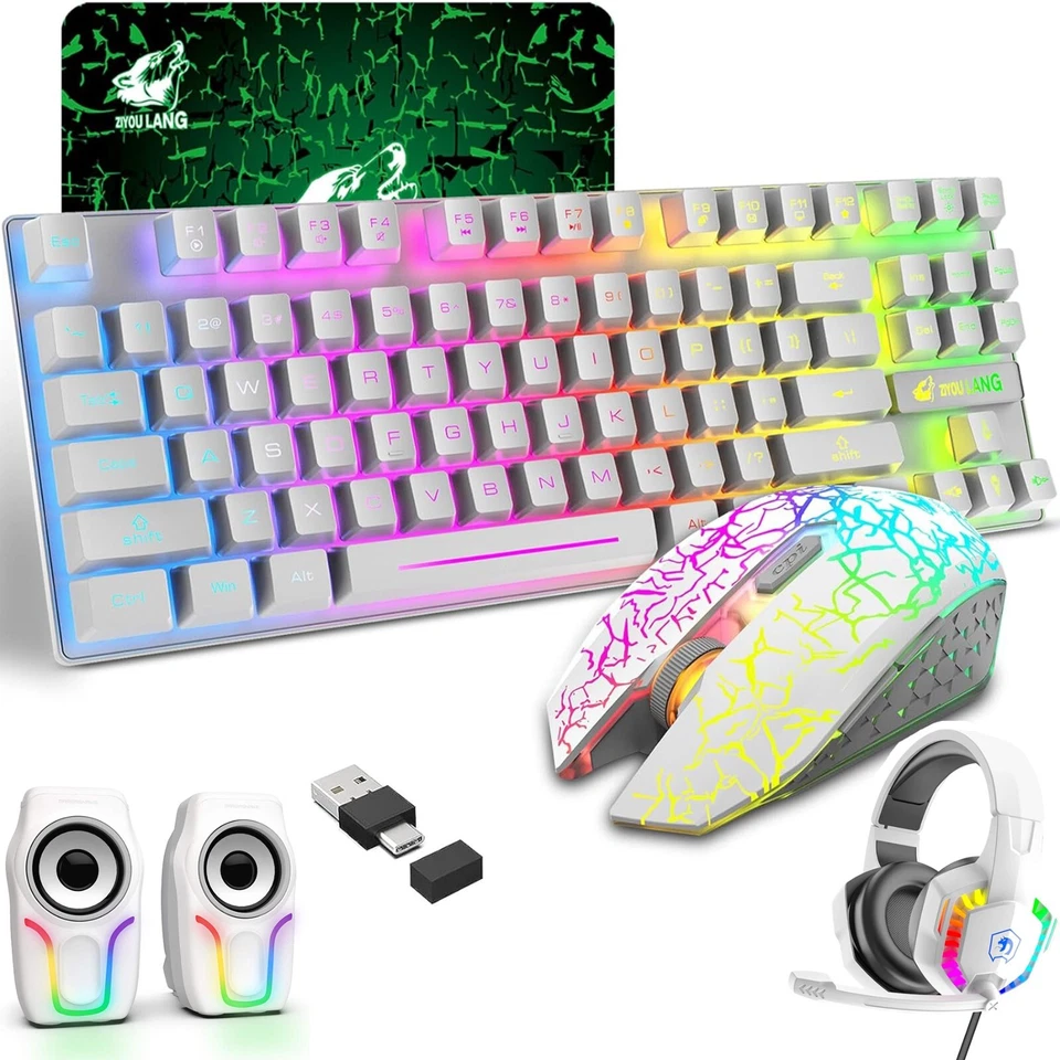 ZIYOULANG Wireless Gaming Keyboard Mouse with 2.4G Dongle&Headset&SPEAKER Combo - Image 4 of 4