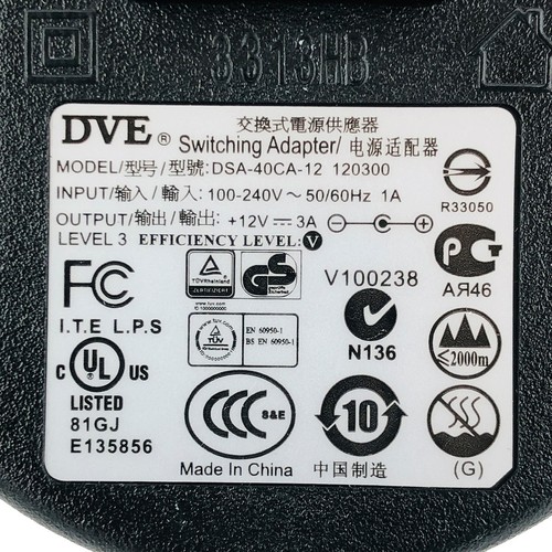 NEW Genuine 36W DVE AC DC Switching Adapter 12V 3A DSA-40CA-12 120300 OEM - Picture 2 of 5