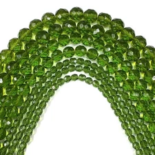Czech Fire Polished Round Faceted Glass Beads Green Olivine 6mm 10mm 12mm 14mm