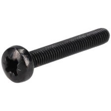 Image of R-TECH 337003 Black Pozi Pan Head Machine Screws M3 20mm - Pack Of 1000