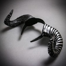 Halloween Devil Costume RAM Horns Twisted Headband Beast Demon Animal Silver