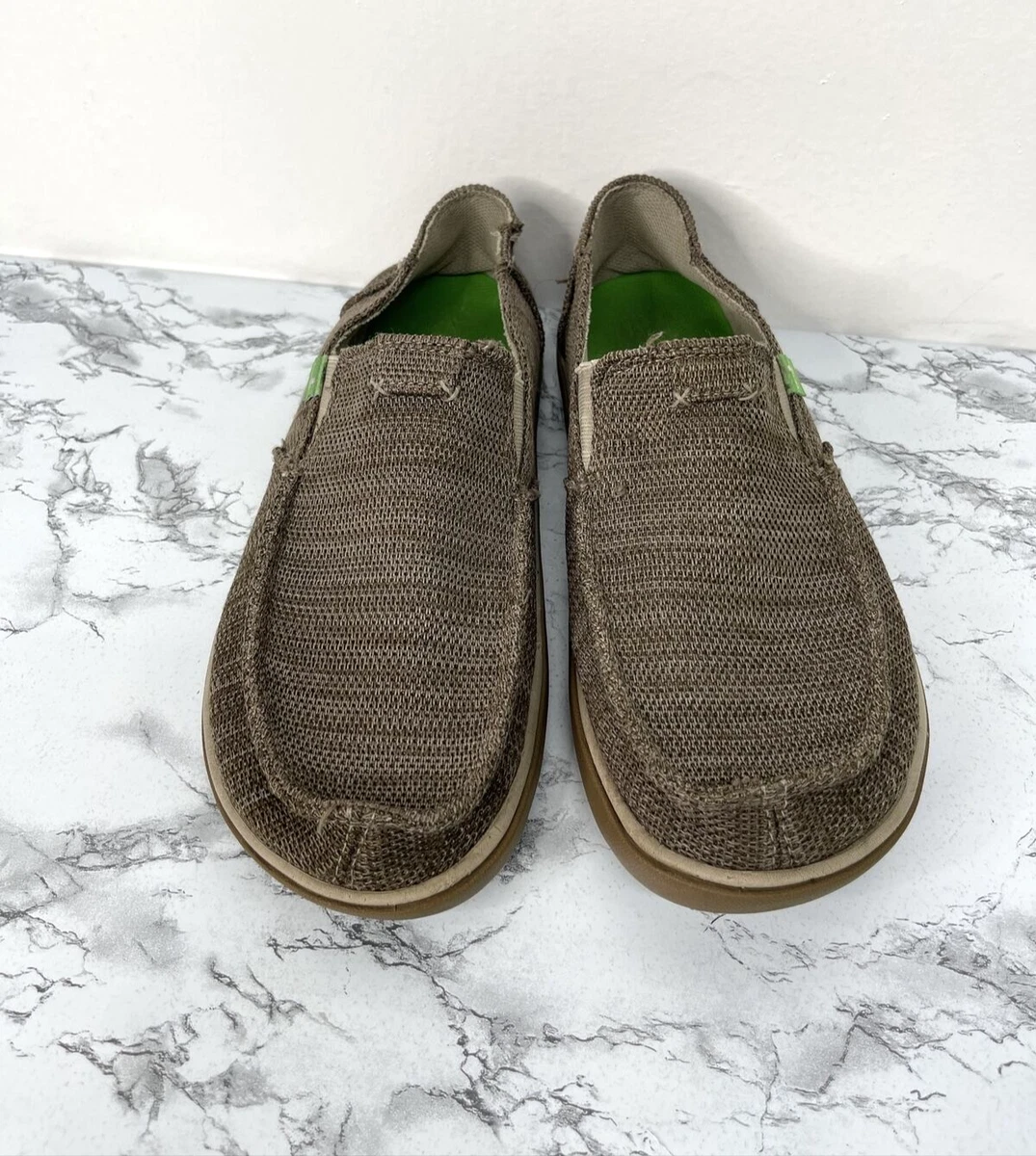 Sanuk Men s Vagabond Tripper Mesh Surfers Slip On Shoes Tan 1091409 Sz 10