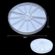2 Plastic Box Case Beads Nail Art Display Organizer Wheel Tray with Lid 3.2"