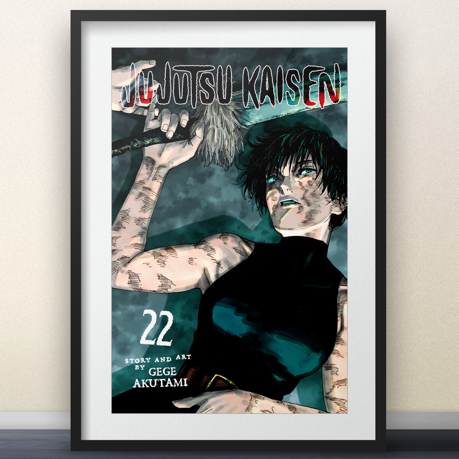 Arte de portada Jujutsu Kaisen volumen 22 - póster 11x17" - manga anime Gojo Sukuna