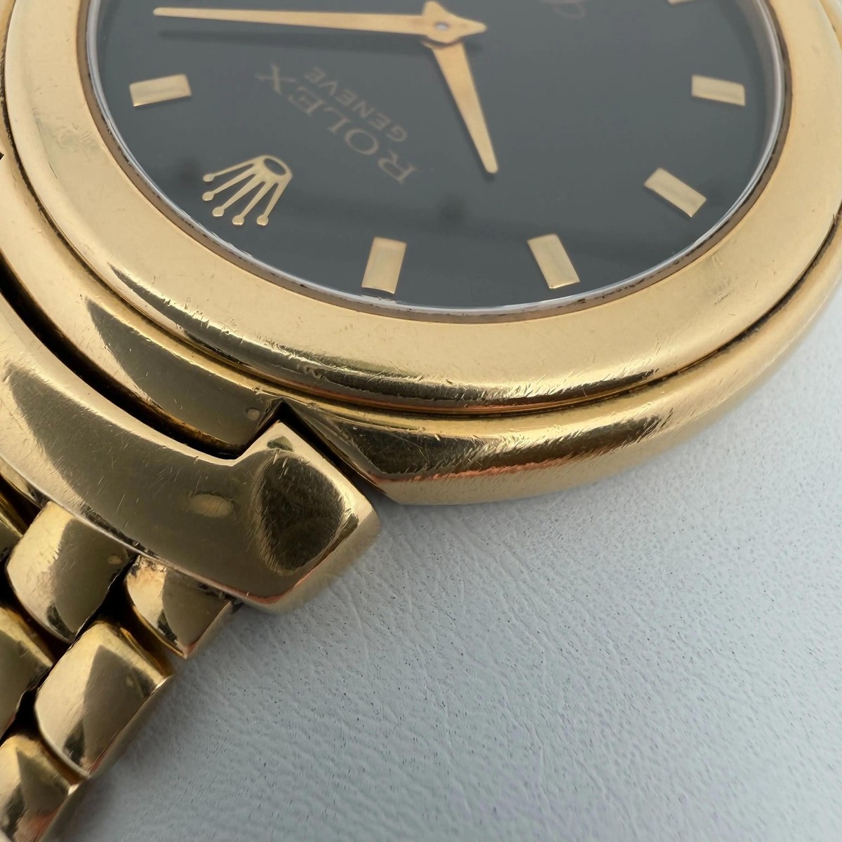 1990 Vintage Rolex 6623/8 Cellini 37mm Black Jubilee Dial 18K