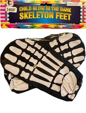 Skeleton Costume Shoes Glow In Dark Costume Shoe Accessories for Kids  OSFM