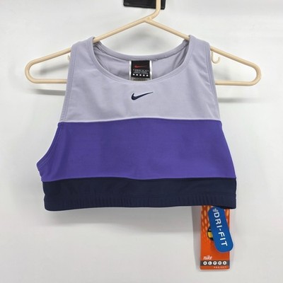 Nike Alpha Project Dri-FIT Sports Bra Womens Large Purple Colorblock 220869-410