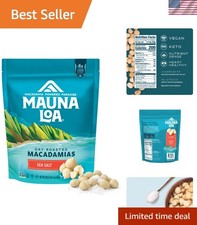 Hawaiian Macadamia Nuts - Dry Roasted, 20oz Resealable Bag, Keto-Friendly