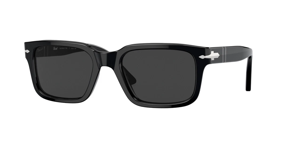 PERSOL PO3272S 95 48 Black Polar Dark Grey Polarized 55 mm Unisex Sunglasses