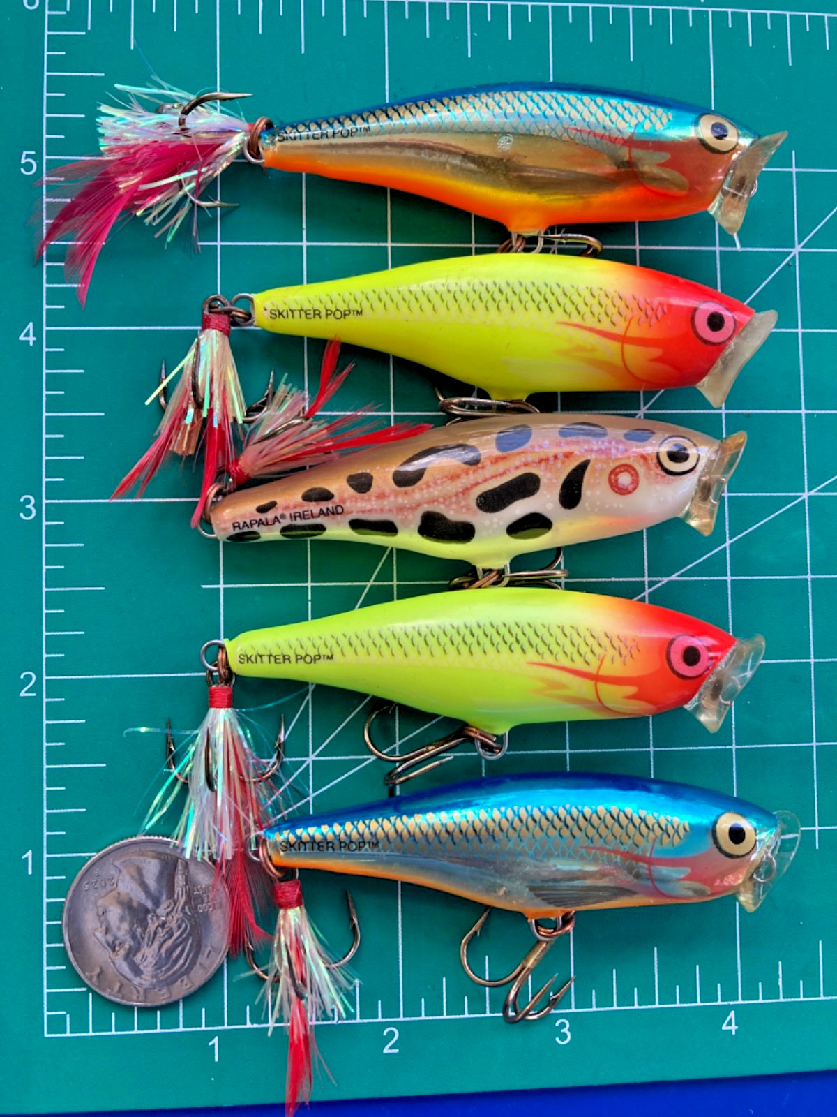VTG LOT 5 RAPALA SKITTER POP TOPWATER FISHING LURES SURFACE CRANKBAITS POPPERS - Image 4