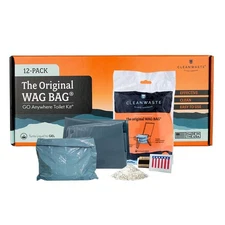 Original WAG Bag Portable Toilet (12 Pack) - Go Anywhere Kit For Camping, Boa...