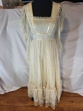 Vtg Gunne Sax Romantic Renaissance Bridal Dress Victorian Lace McClintock