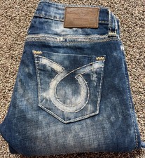 Big Star LIN Women's Jeans Size 27 Blue Denim Thick Stitch Low Rise Flex Blend