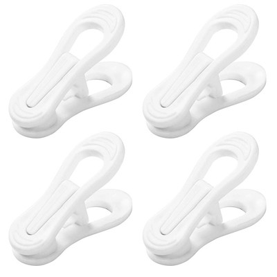 20 Pcs Multi-Purpose Plastic Clips for Hangers, White Plastic Clips for Plast...