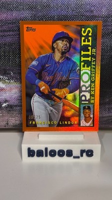 2025 Topps Profiles #TP-10 Francisco Lindor Orange Foil /25 Color Match!!!